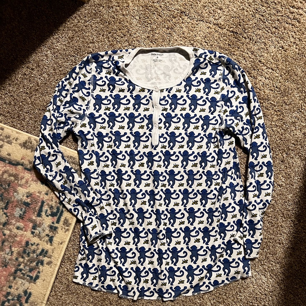 Blue Roller Rabbit Monkey Henley!!